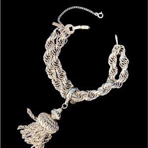 Fabulous MONET book piece- Damita Bracelet with tassel. Mint condition c1950